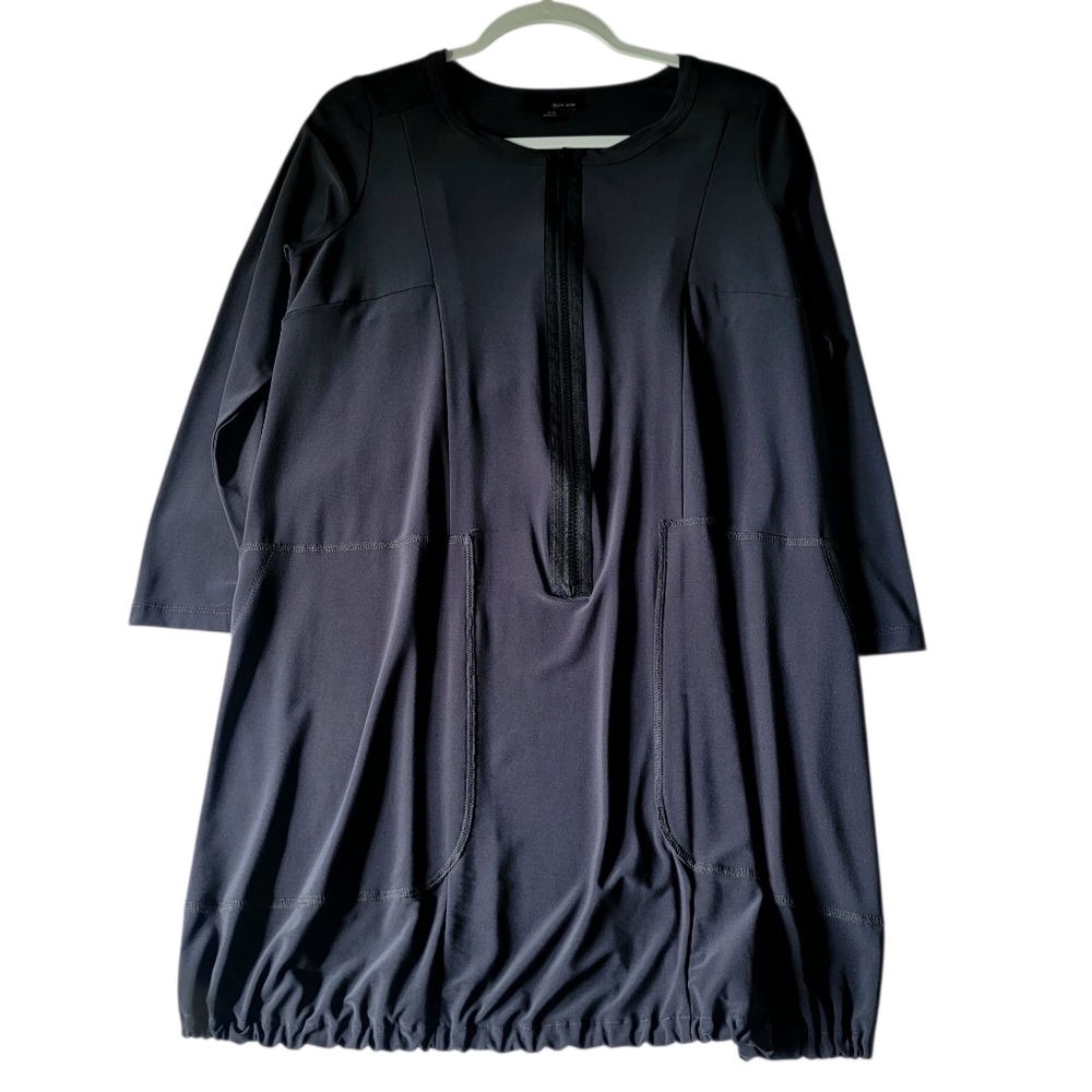 Sun Kim Dark Gray Oversized‎ Lagenlook Tunic Size XS